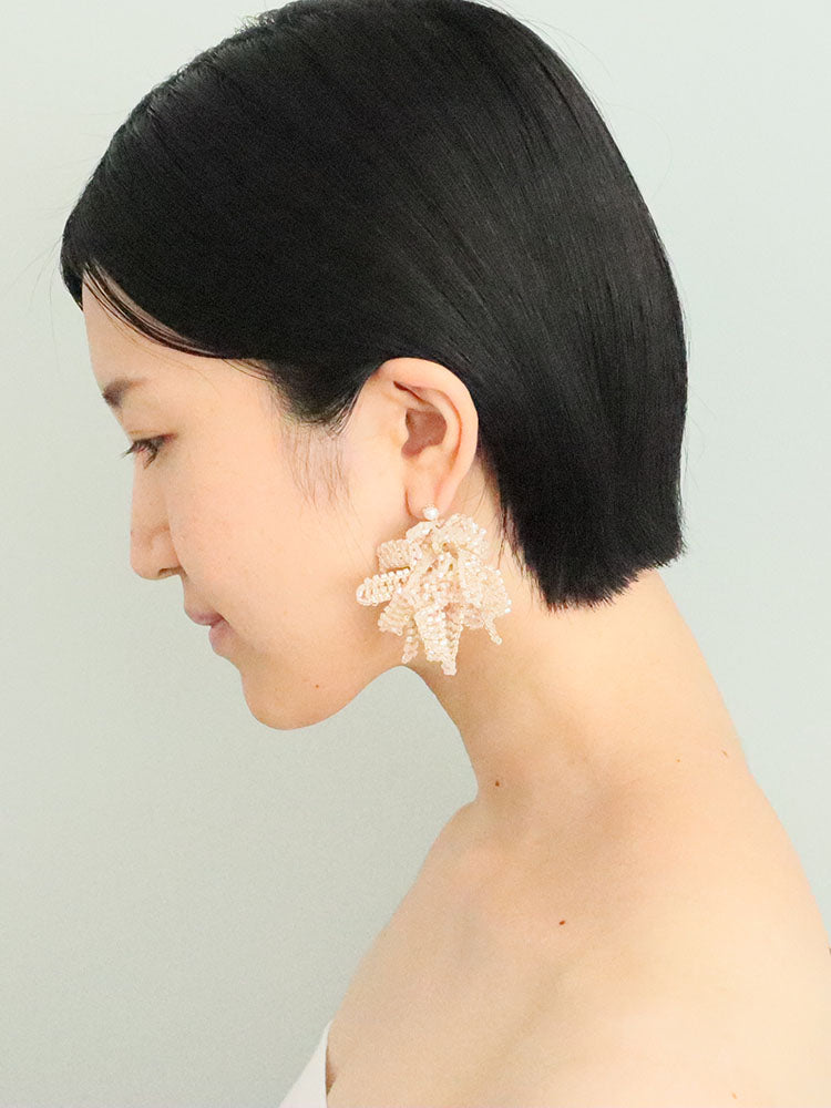 FUA accessory / DOOR Clip-on earrings PINK/L