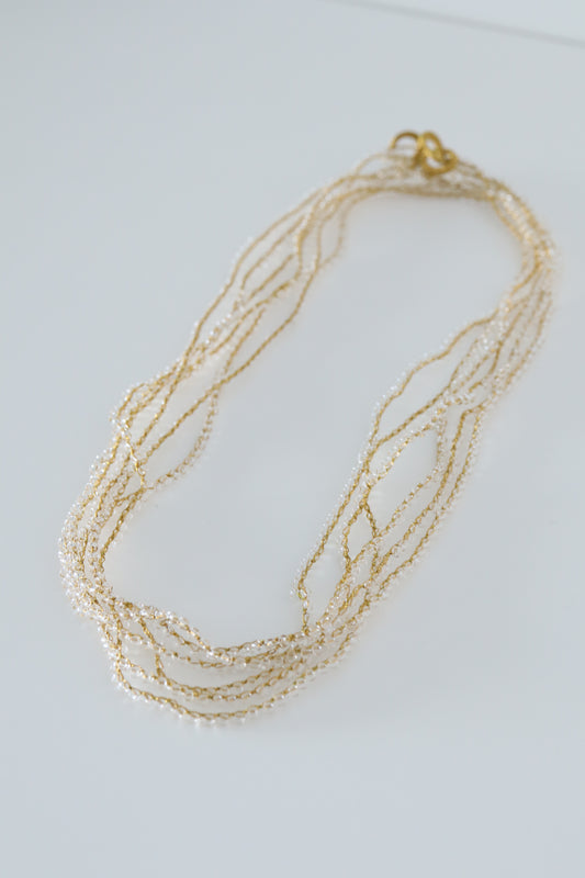 FUA accessory / ripple necklace GOLD/3 rows